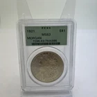 1921 Morgan Silver Dollar - PCGS MS63 Green label- $1 - Collectors!