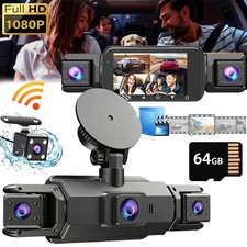 4 Channel Dash Cam 360  Dash Camera HD 1080P WiFi Driving Recorder w/64G Card