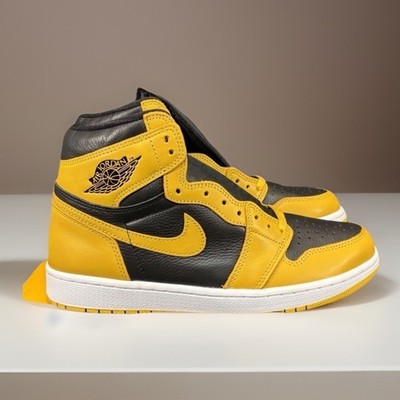 Jordan 1 Retro OG High Pollen Size 9.5 Men Black Yellow Nike Scott