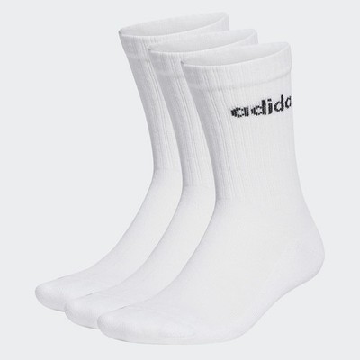 Adidas Unisex Linear Crew gepolsterte Socken 3 Paar weiß/schwarz Größe 8,5-10