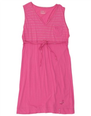 Champion Damen Easy Fit ärmelloses T-Shirt Kleid UK 18 XL rosa gestreift WE05