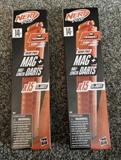 Nerf Pro Mag with 15 Half-Length Darts Magazine plus Refills Lot Of 2