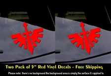 Dark Angel's Badge Two 5" Red Vinyl Decal Car Windows Laptop Any Flat Surface