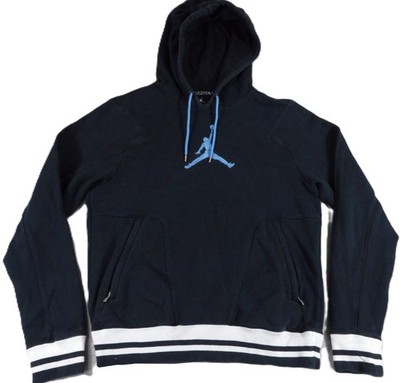 Jordan Fleece Hoodie Men Small S Black Blue Jumpman Pullover Short Sleeve Casual