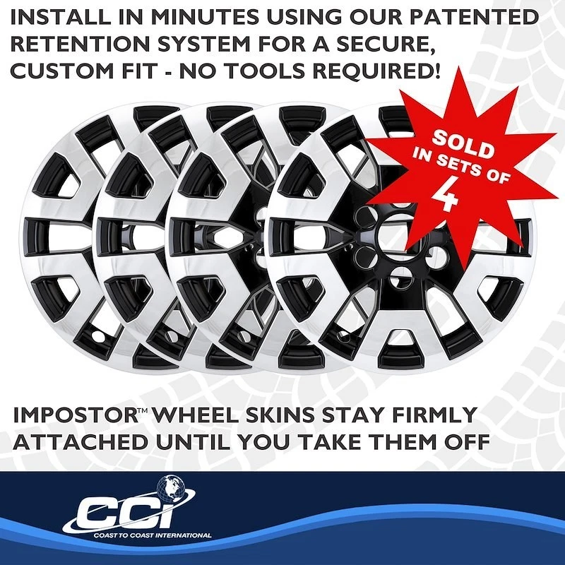 Nuevas cubiertas de revestimiento de rueda para Toyota Tacoma 2024-2025 17 pulgadas 6 radios cromo/negro Foto 2 de 3