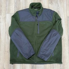 L.L. Bean Men's Green Fleece Full Zip Long Sleeve Jacket Sz XL