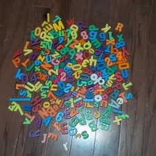 Vtg 80s Alphabet Letters & Numbers & Math Symbols Refrigerator Fridge Magnets 