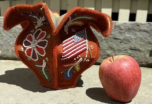 Iroquois Beaded Whimsy with American Flag Native American circa 1900