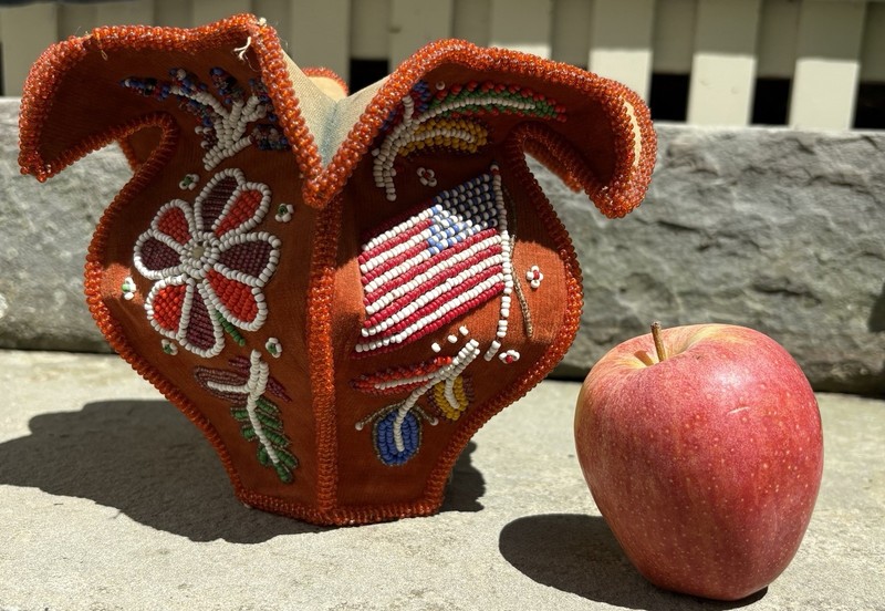 Iroquois Beaded Whimsy with American Flag Native American circa 1900