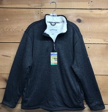 NWT Orvis Sherpa Lined 1/4 Zip Pullover Sweater Mens Size XL Comfort Gray