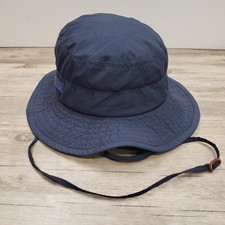 Vintage Columbia Hat Boonie Mens Small Blue Wide Brim Chin Strap Made In USA