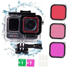 197FT Waterproof Case for Insta360 Ace Pro Dive Housing  3 Pack Filters