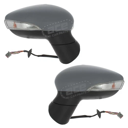 Electric Power Folding Wing Door Mirrors Ford Fiesta Mk7 2008-2013 Primed Covers