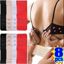 8x Lady Adjustable Bra Extenders 2 Hooks Elastic Underwear Strap Extension Belt