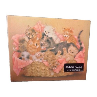 Vintage New, Sealed Springbok 500 Pc Jigsaw Puzzle Kitten Caboodle 