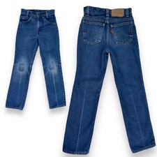 Vintage Levis 80s 1987 512 Dark Wash ORANGE TAB Denim Jeans Kids 10S / 10 Slim