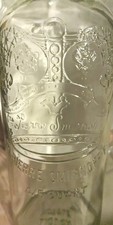 Smirnoff Vodka Bottle Embossed Ste Pierre Clear Glass 4/5 Quart w/Lid