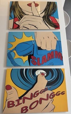 IKEA 1999 Solmyra Wall Art Print Set Of 3 - SLAMM, BINGGG-BONGGG, SSSSHHH