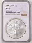 2000 $1 1oz Silver American Eagle MS69 NGC 6575554-083