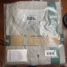 Brand New In The Wrapper Eddie Bauer Woven Tech Shirt Grey Men  s XXL Short Slev