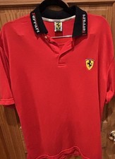 Vintage 1996 Ferrari F1 Racing Team Red Black Polo Shirt XL Officially Licensed