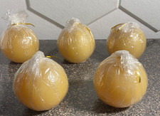 Vtg Set of 5 Sphere Ball Candles 3" Unscented Weddings, Home Classic Mexico 4.25