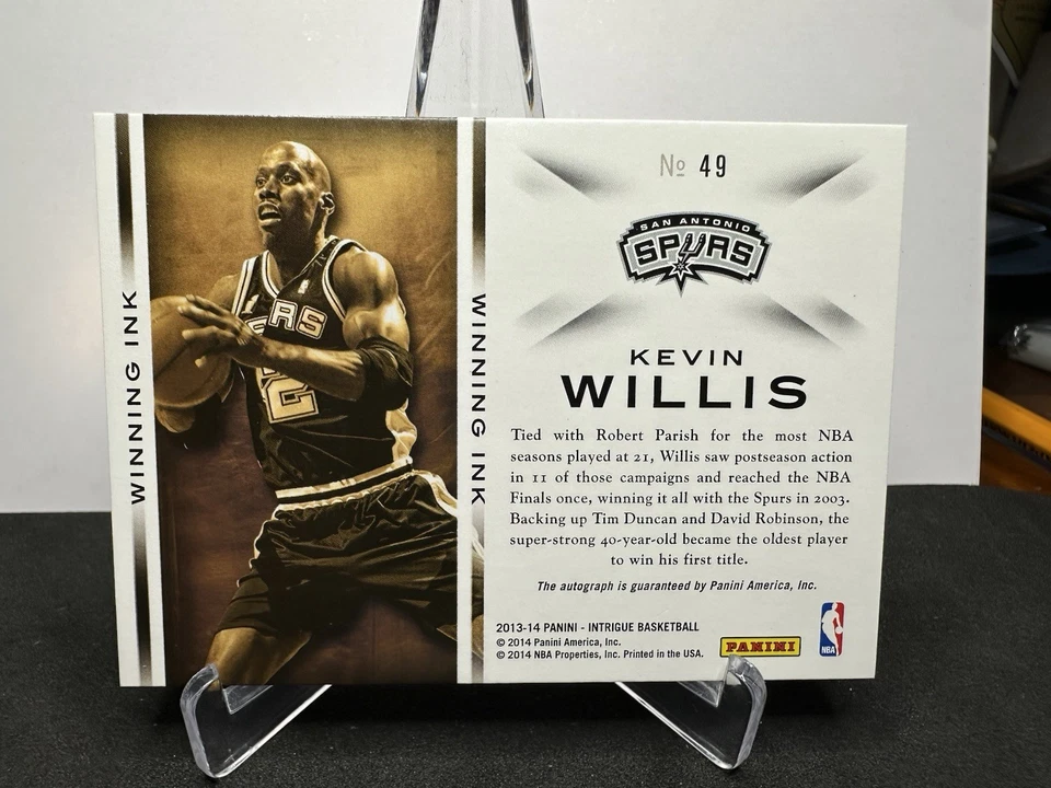 2013-14 Panini интрига победы чернила Кевин Уиллис платиновый 1/1 SSP #49 - Изображение 2 из 2