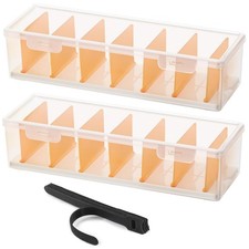 2 Pack Clear Cable Organizer Box with Lid, Plastic Charger Cable Cord Storage...