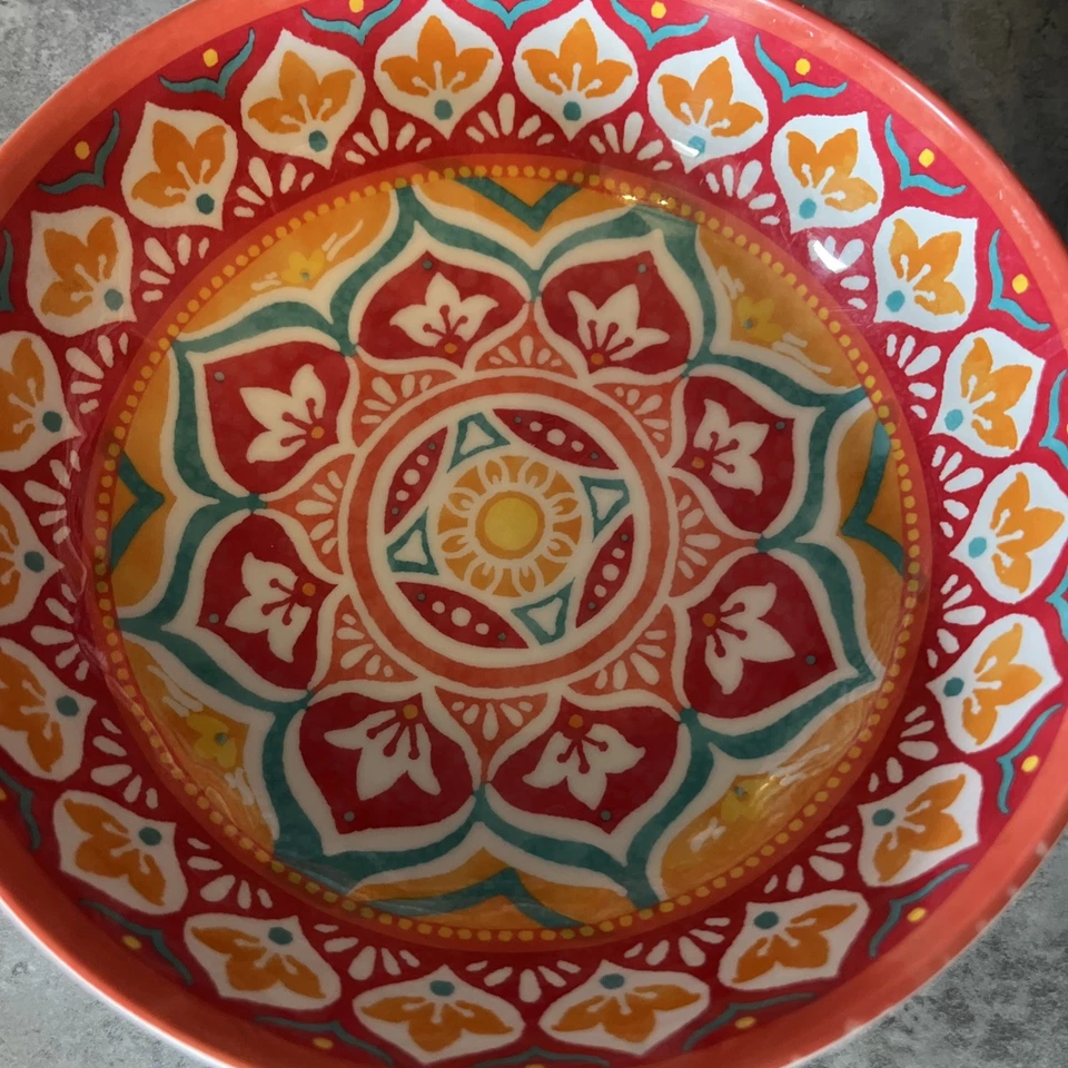 Lot Of 4 Better Homes And Gardens  Red/Yellow/Blue Melamine Rice Cereal Bowls - Image 3 of 4