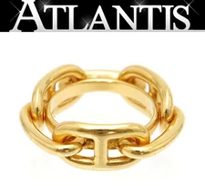 RARE HERMES Hiroo  HERMES Cha ne d Ancre Scarf Ring Gold 16878