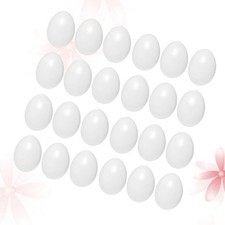 60 Pcs White Plastic Eggs for Easter Crafts Pretend Play Kitchen Toys