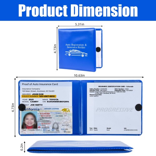 Porta Carte di Immatricolazione e Assicurazione Auto 2 Confezioni Porta Documenti Auto Gl... - Foto 2 di 5