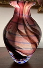 Stunning Vintage Heavy Venetian Murano Art Glass  Ribbon twist Vase