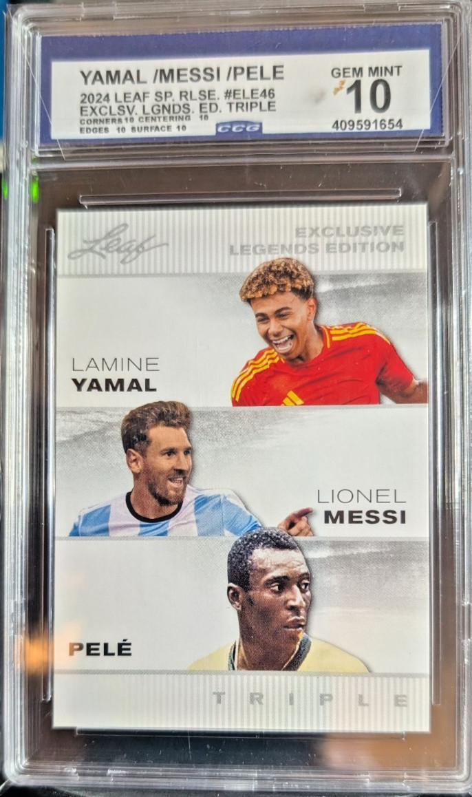 2024 Leaf Lamine Yamal / Messi / Pele # ELE-46 Gem Mint  10 Free S&H