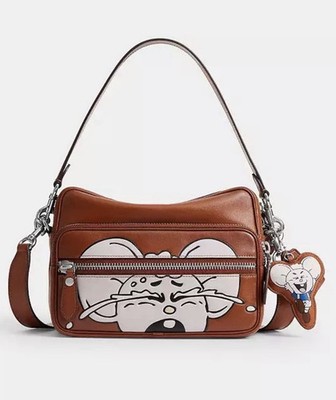 Coach x Braindead Limited Edition Dakota Crossbody Bag. Kachi Mouse Mascot.