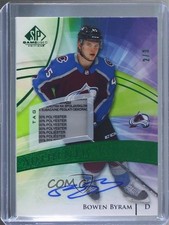 2020-21 SP Game Used Authentic Rookies Green Tag 2/3 Bowen Byram Patch Auto 0zu