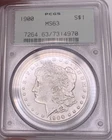 1900-P MORGAN SILVER DOLLAR PCGS MS63 OLD GREEN HOLDER OGH 4-PINS GEN 2.1 SCARCE
