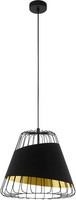 Schwarz Gold Moderne HäNgelampe Pendelleuchte 1X60W/E27 36X110 [Cm]