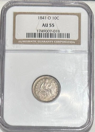 1841-O Seated Liberty Dime NGC AU55