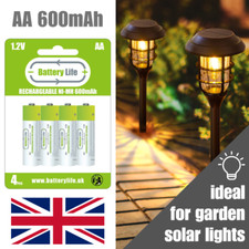 AA 600mAh Rechargeable Batteries solar lights 1.2v Ni-MH  phone BATTERY LIFE UK