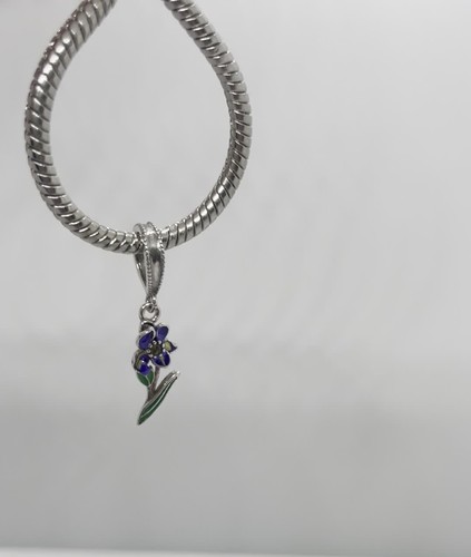 Sterling Silver S925 - FORGET ME NOT Flower -European Charm & Pouch -Dementia - Video 1 of 1