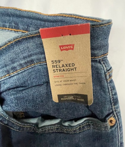 LEVIS 559 JEANS MENS 34 X 34 BLUE JEAN RELAXED STRAIGHT STRETCH FIT - Picture 6 of 15