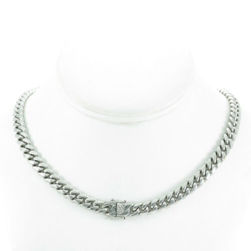 Pulsera Miami Cuban Link 8 mm 8"" y cadena 18"" acero inoxidable antideslustre - Imagen 3 de 4