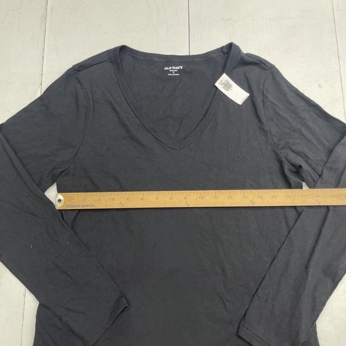Old Navy Black Everywhere V Neck Long Sleeve T Shirt Women’s Size Medium New - Picture 5 of 6