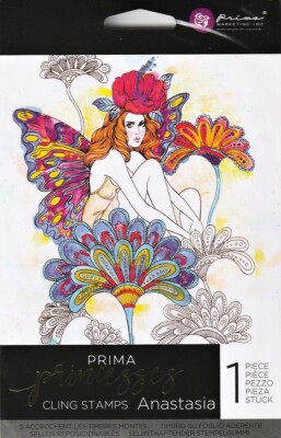 Prima ANASTASIA Princesses Stamp 5X7 Cling Stamps  Mixed Media Coloring 590871