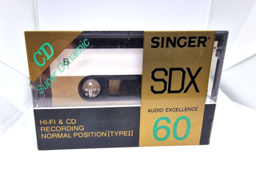 SINGER SDX 60   Blank Audio Cassette Tape (Sealed) NOS! New - 第 1/5 張圖片