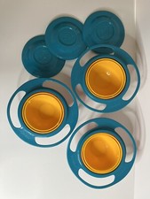 Set of 3 Magic Bowl 360 Degree Rotation Spill Resistant Gyro Bowl with Lids