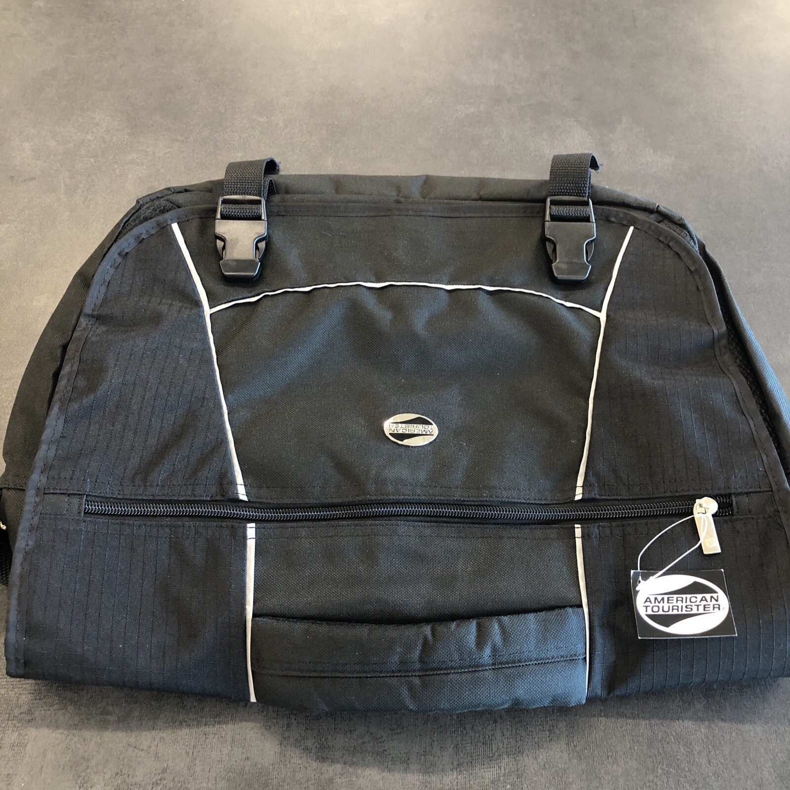 American Tourister Black Carryon Travel Bag With Shoulder Strap New With Tags eBay