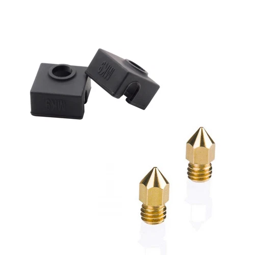 2 x Heater Block Silicone Cover & 2 x 0.4mm Nozzle For Creality Ender 3/5 CR-10S