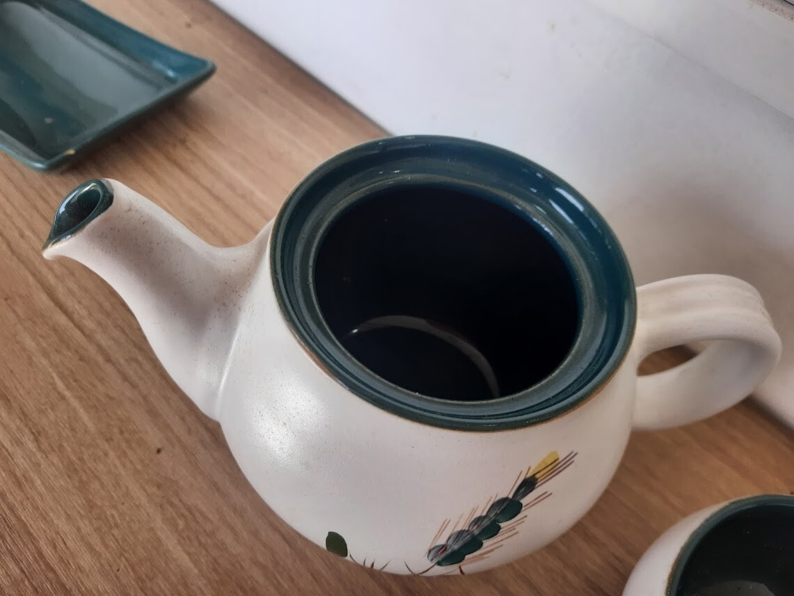 Denby teapot & Suger basin Greenwheat design eBay